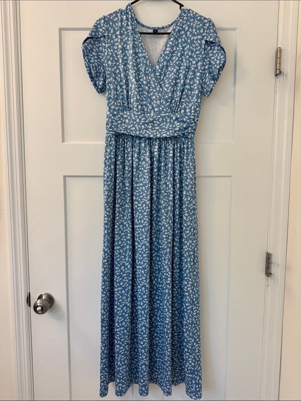 Maternity Blue Floral Maxi Dress